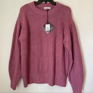 AVA VIV SWEATER Plus Size X 14W Lilac Pink Balloon sleeve